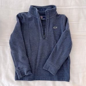 Boys 4T Blue Slub Quarter Zip Pullover Vineyard Vines Great Condition Toddler 4